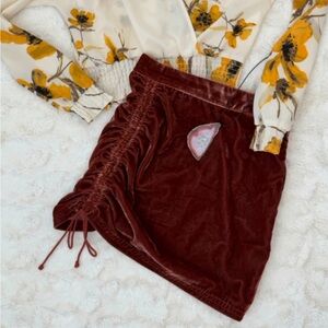 Free People Velvet Mini Skirt with Drawstring